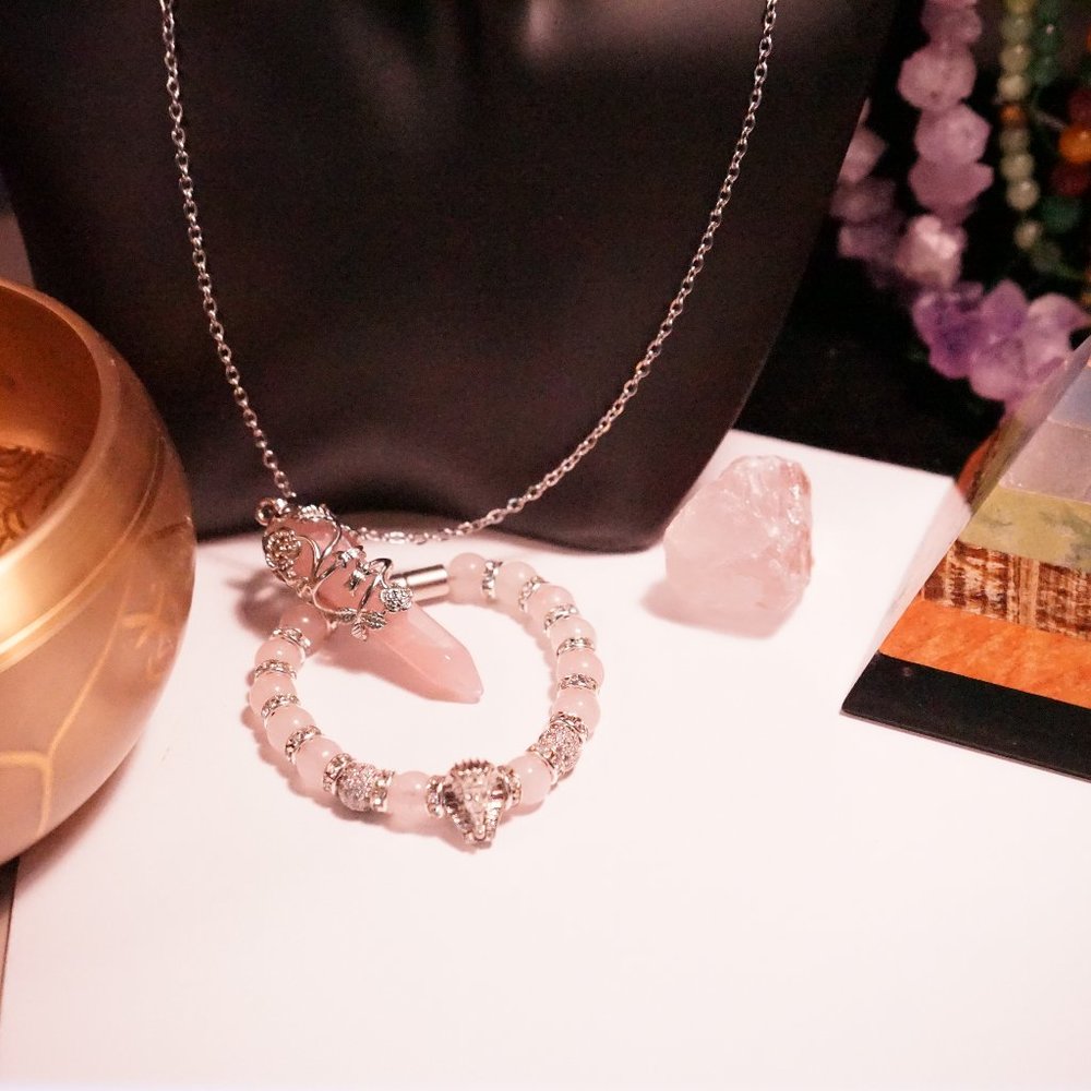 Rose quartz bracelet set